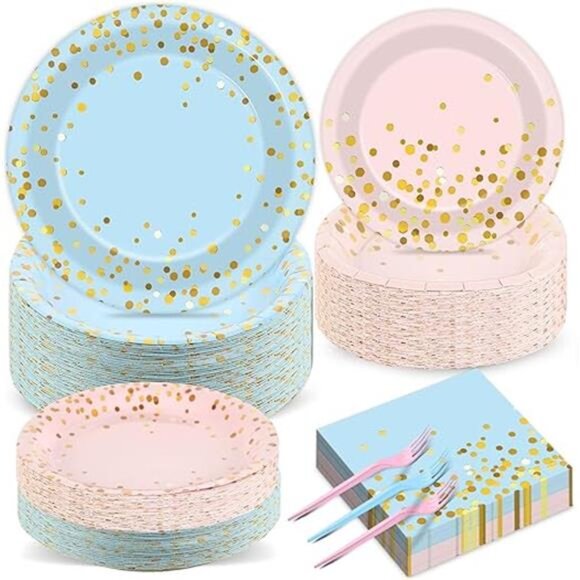50 Guests Gender Reveal Party Supplies Baby Shower Party Tableware Gender Reveal - Picture 7 of 7